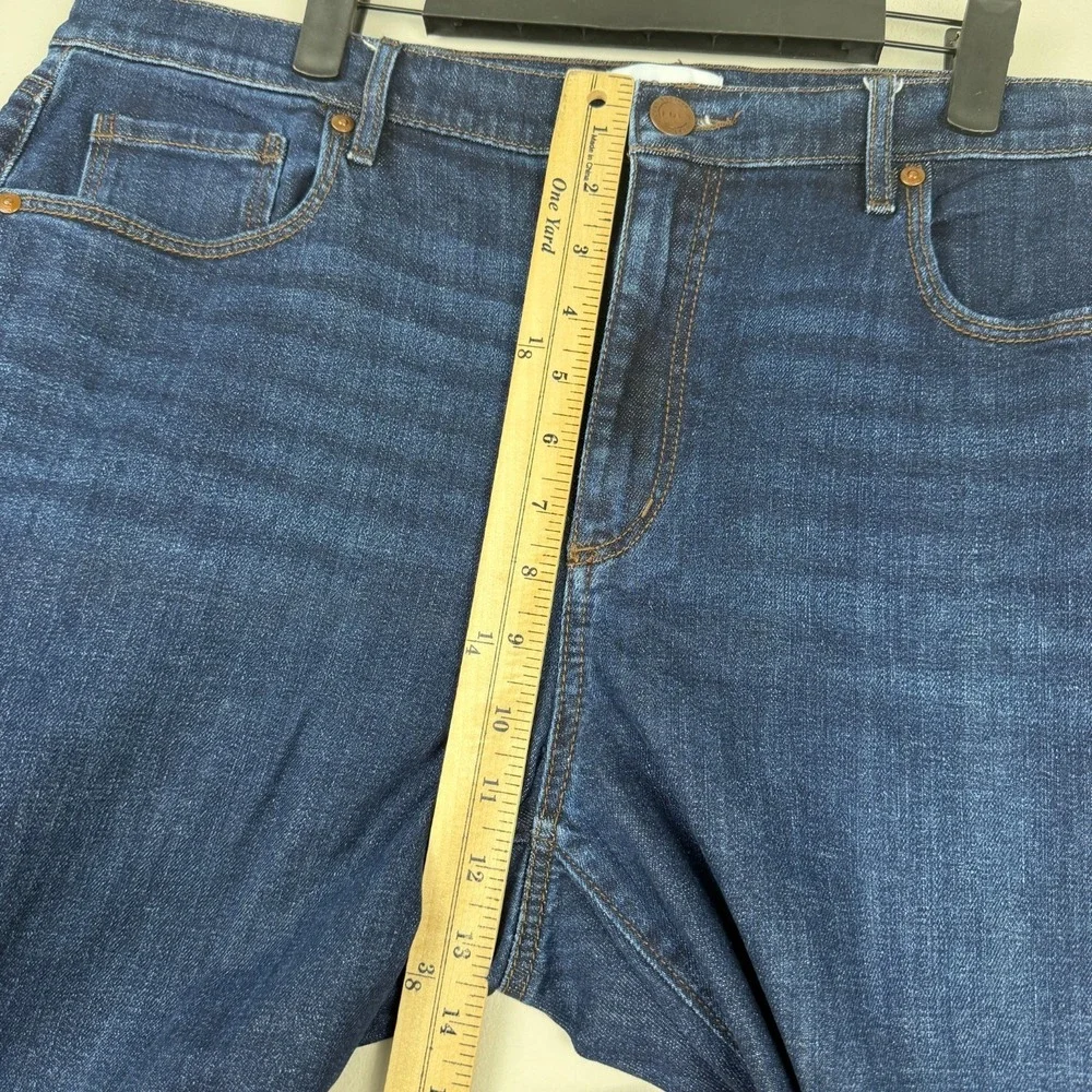 Loft Outlet Skinny Crop Jeans Women 16 (38x24.5) Blue Denim Frayed Hem Dark Wash
